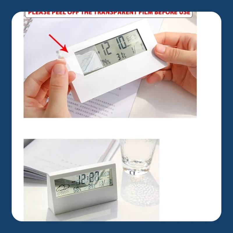 

Светодиодный термометр, термогигрометр, многофункциональный электронный измеритель температуры и влажности, метеостанция для дома с будильником