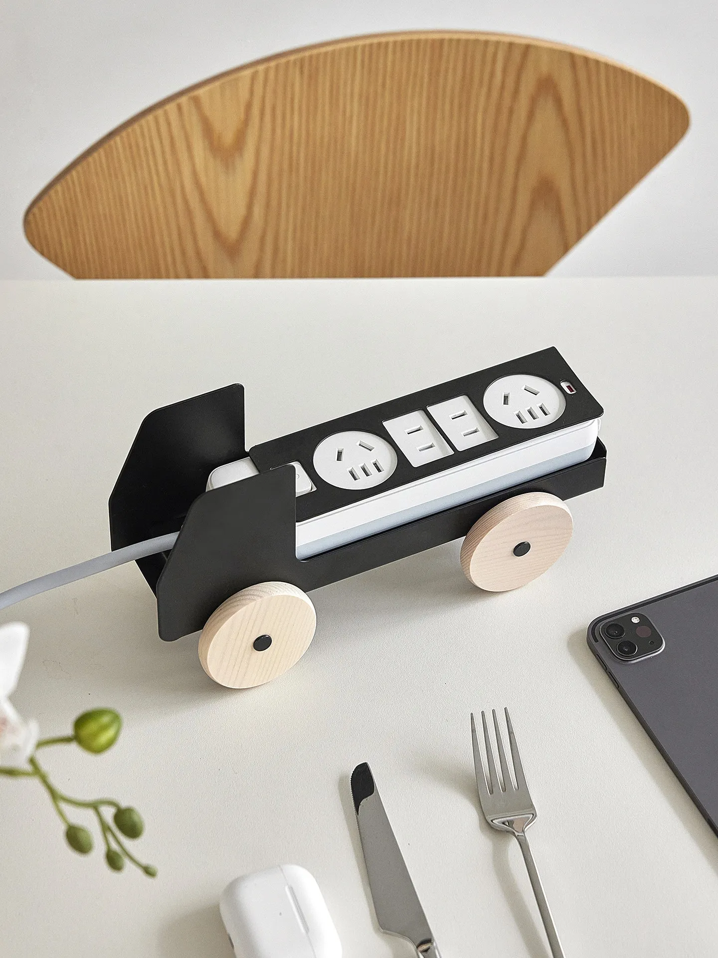 Plug-in board storage trolley socket decorative desktop ornament home creative office desktop ins