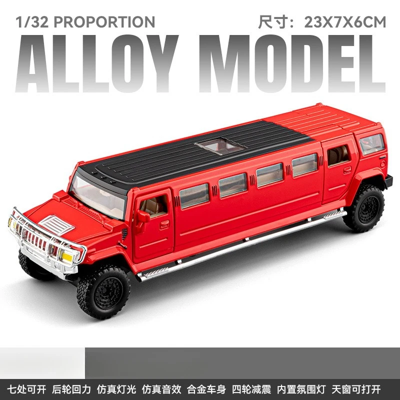 1:32 합금 롱리너스 자동차 모델 금속 다이캐스트 차량 소리와 빛이 나는 풀백 자동차 컬렉션 장난감 어린이 선물