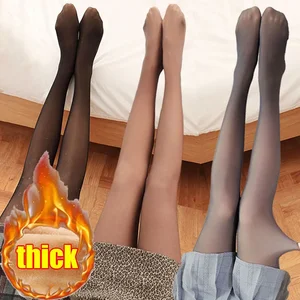 Women's pantyhose with thermal insulation, lined, high waist, elasticity, thick stuffed pantyhose, below 70kg, winter 12 MAIN SALES HALF GROND - №12