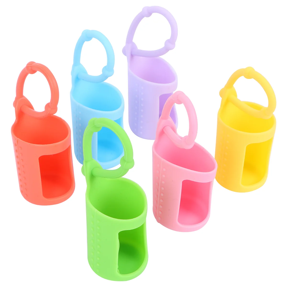 6 Pcs Bottles Essential Oil Protector Protective Cover Case Silicone Sleeve Roller Mix Man