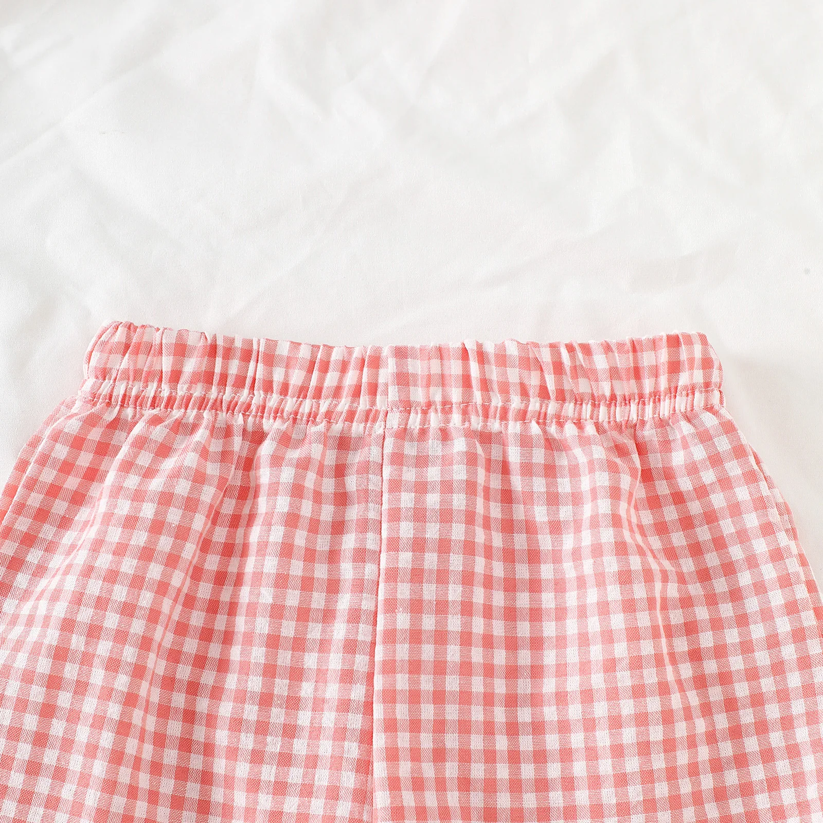 2025 Herfst pasgeboren babymeisjessets Vintage gingham geruite ruches met lange mouwen, top en broek, tweedelige set