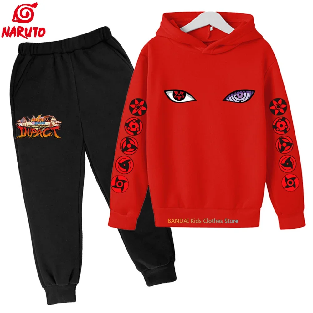 Narutos Boys Girls Clothing Children Casual Sweatshirt Suit Boys Tracksuit Kids Brand Sport Suit Hoodies Tops +pants 2pcs Set