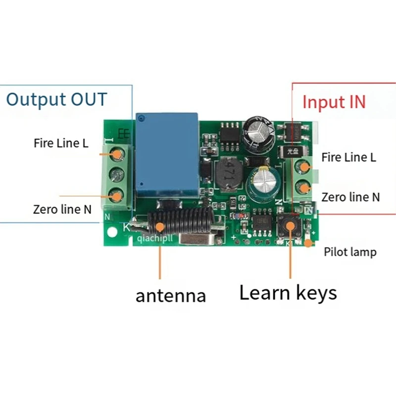 Interruptor de controle remoto sem fio 433Mhz para luzes, ventiladores 110V/220V, relé 10A, alcance de 100M, fácil ON/OFF