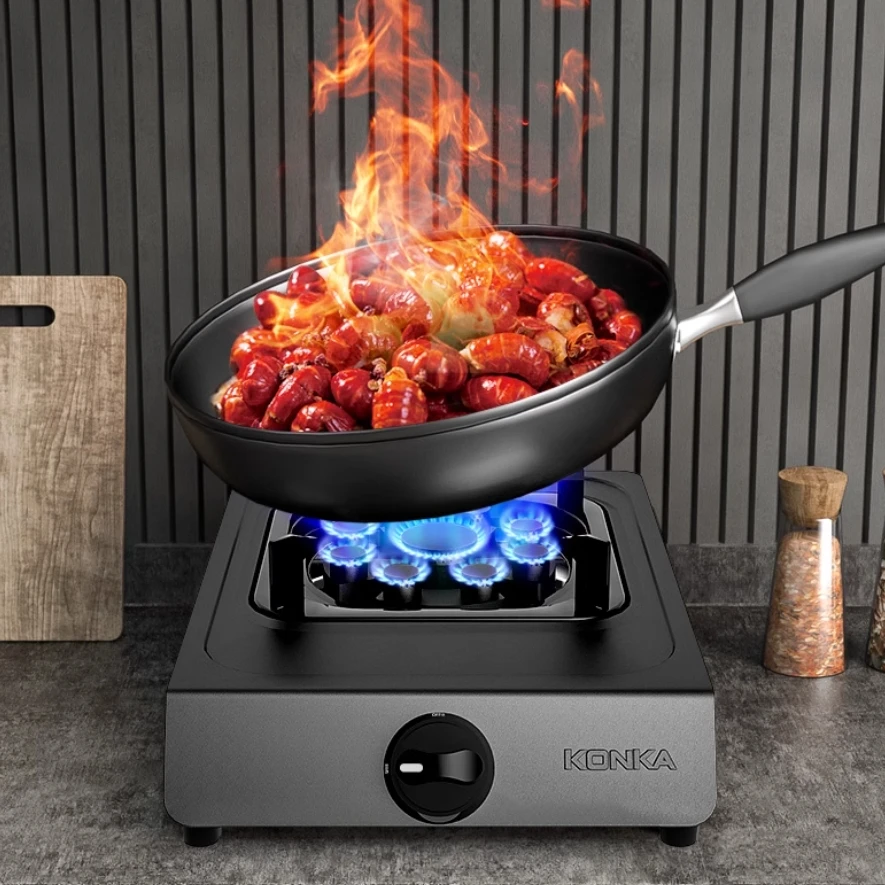 Kitchen Household Single-burner Desktop Liquefied Gas Stove, Boasting Intense & Adjustable Flames