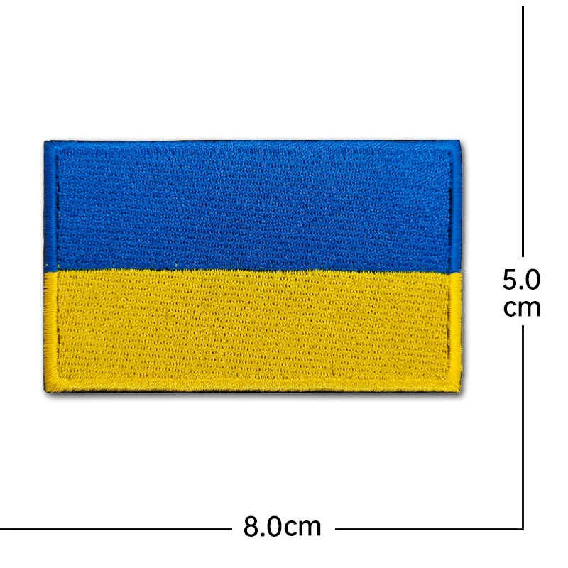 Ukraine Embroidered Patches Trident Gold Hook and Loop Ukrainian National Emblem Shield Shape Badge Tactical Ukr Flag Backpack