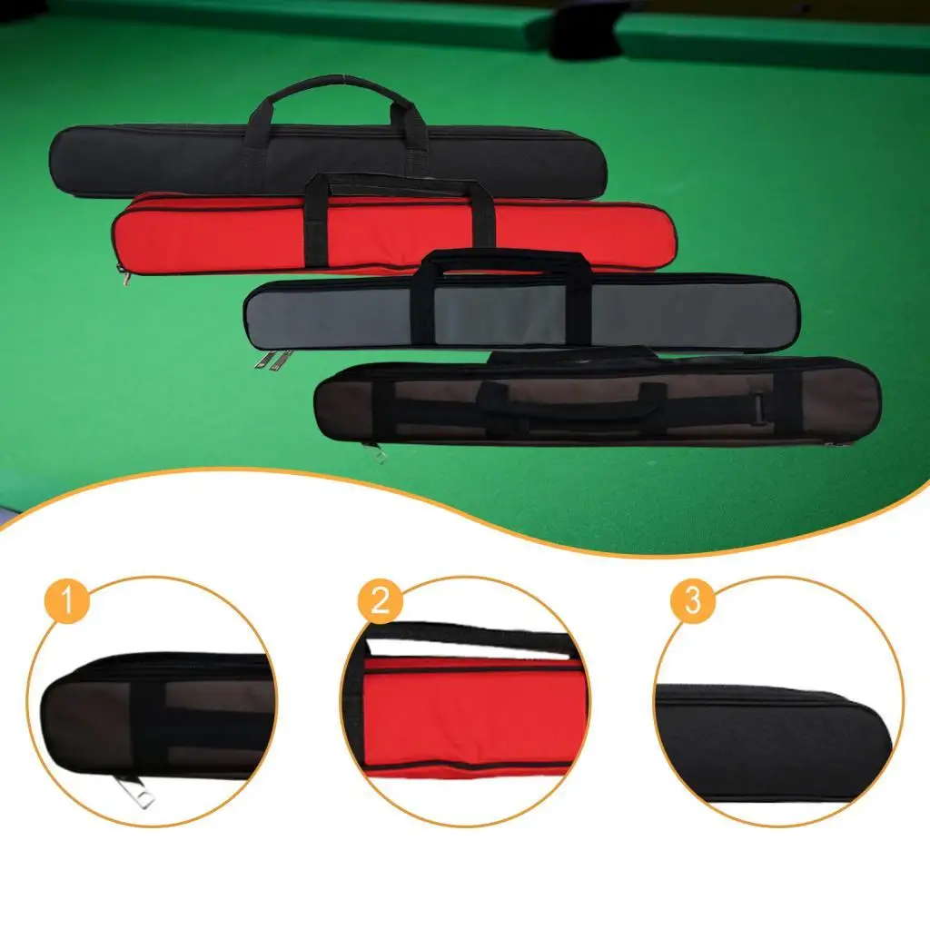 

Pool Cue Case Anti Scratch with External Pocket Adjustable Shoulder Strap Carrier 1/2 Jointed Cue Case Storage Bag Protector
