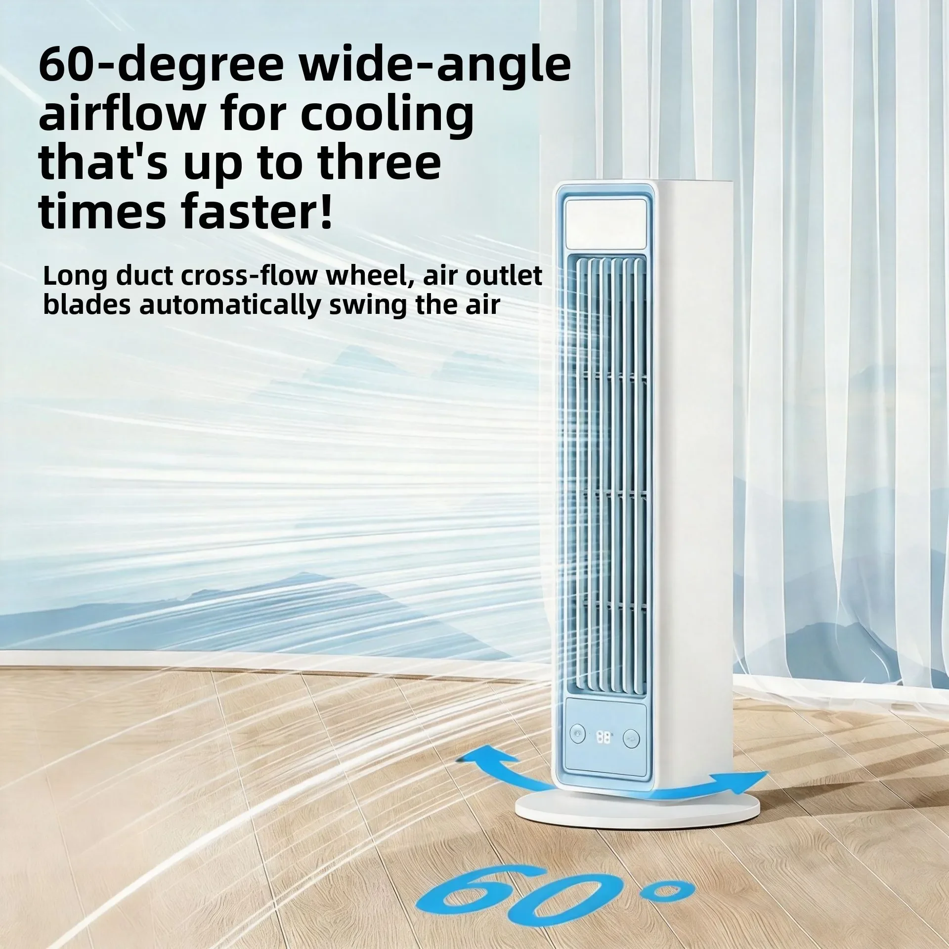 Excellent New Bladeless Tower Fan Portable USB Charging Air Conditioner Fan Desktop Shaking Head Wind Cooling Fan Wall Hanging