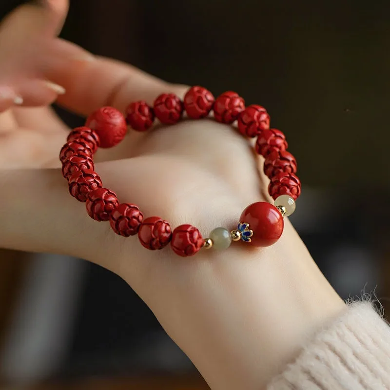 Cinnabar Lotus Emperor Shafu Bracelet Animal Year Female Bracelet Gift New