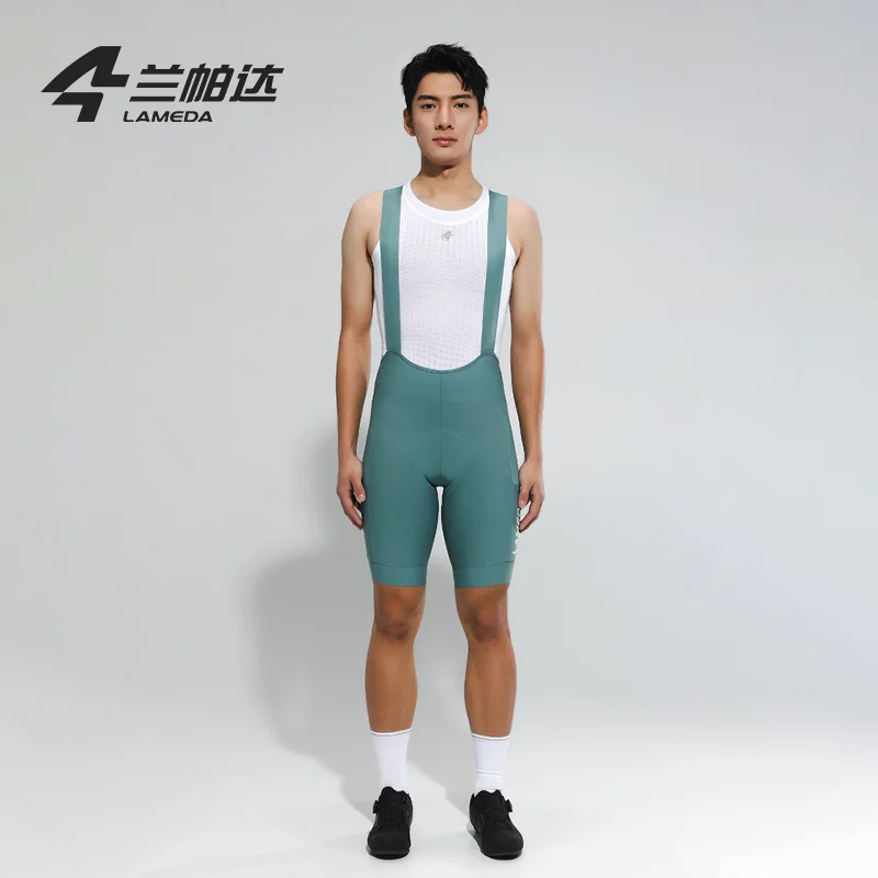

LAMEDA Men's Cycling Bib Shorts UV-Proof High Waist Breathable Quick-Dry Professional Bicycle Shorts for Bicycle Sports