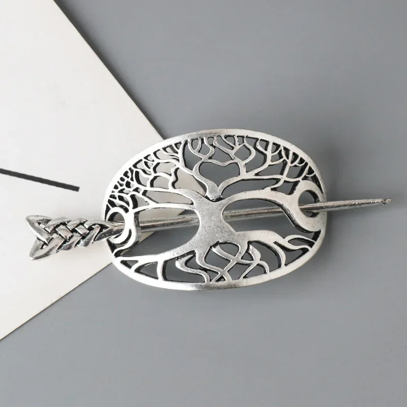 Forcina vichinga Nodi celtici Corona Bastone per capelli in metallo vintage Rune Draghi Clip per capelli scivolo Accessorio per gioielli per capelli da donna
