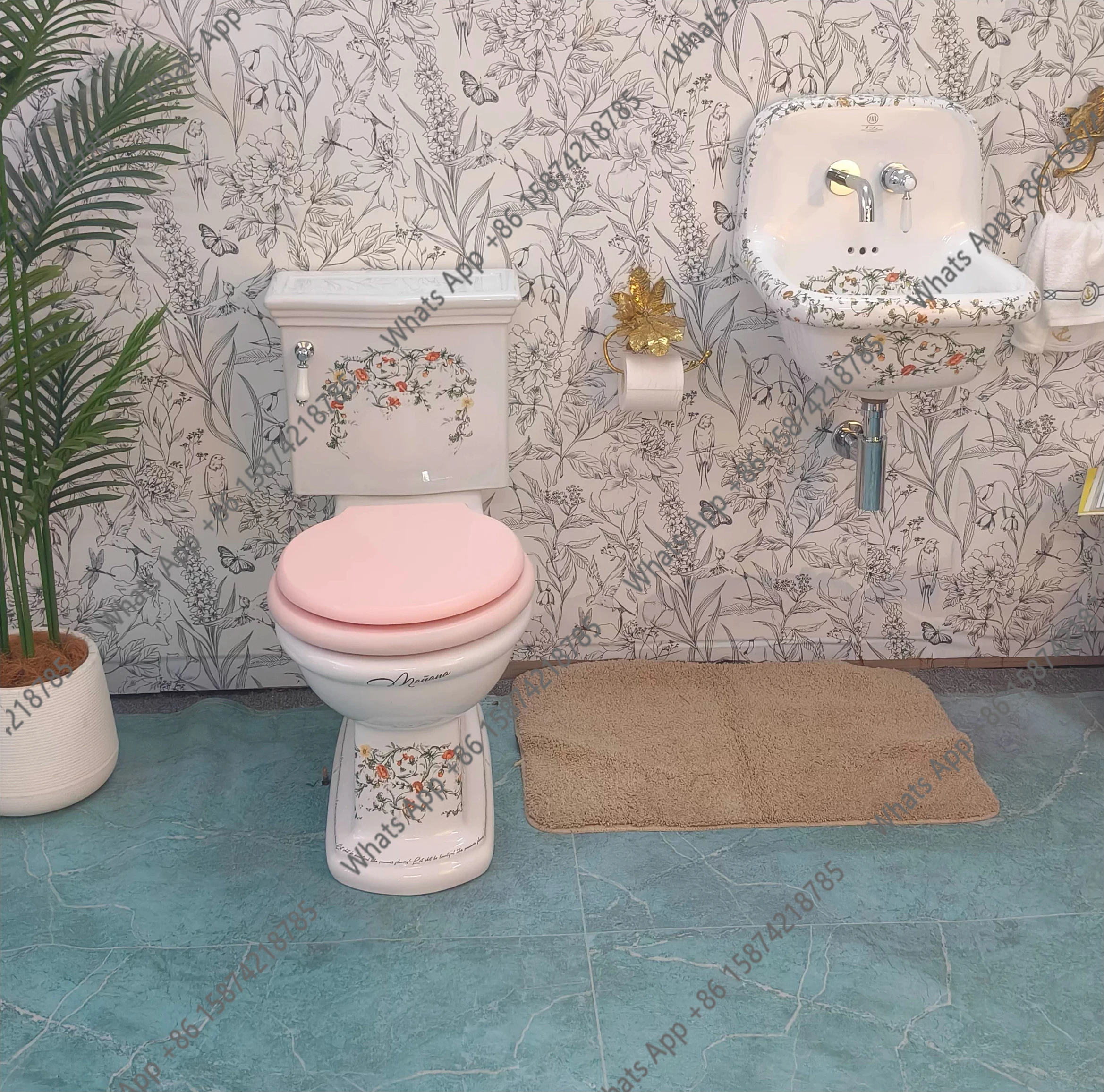 

British Retro Simple Floor-to-ceiling Split Toilet Light Luxury Small Pit Distance Toilet Wabi Sandy Wind Bathroom