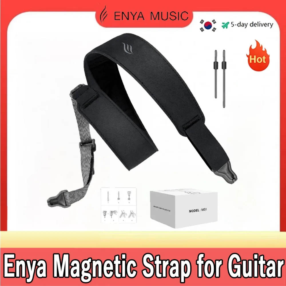 

Enya Magnetic Strap for Guitar, Bass, and Ukulele - Quick Release, Single-Hand Adjustable, with Leathery Texture