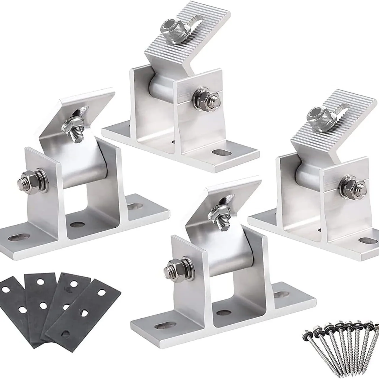 4-teiliges Set Verstellbare Photovoltaik-Halterungen - Langlebiges Solarpanel-Montagesystem für Effiziente Energielösungen