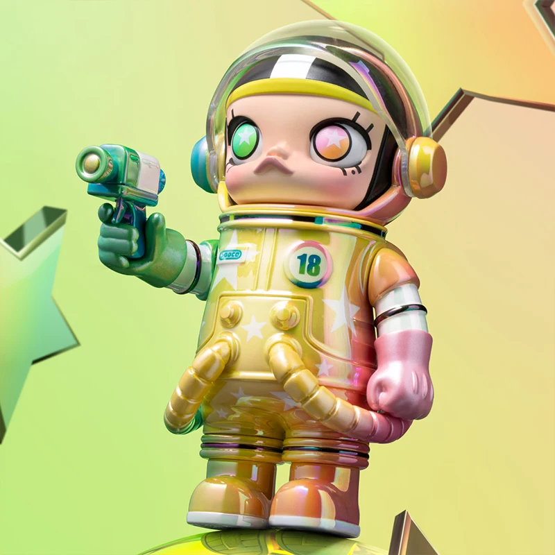 Figura de ação POP MART Mega Space MOLLY, Caixa Misteriosa, Caixa cega, Brinquedo fofo, Série 100% 3, 1 peça, 9 peças