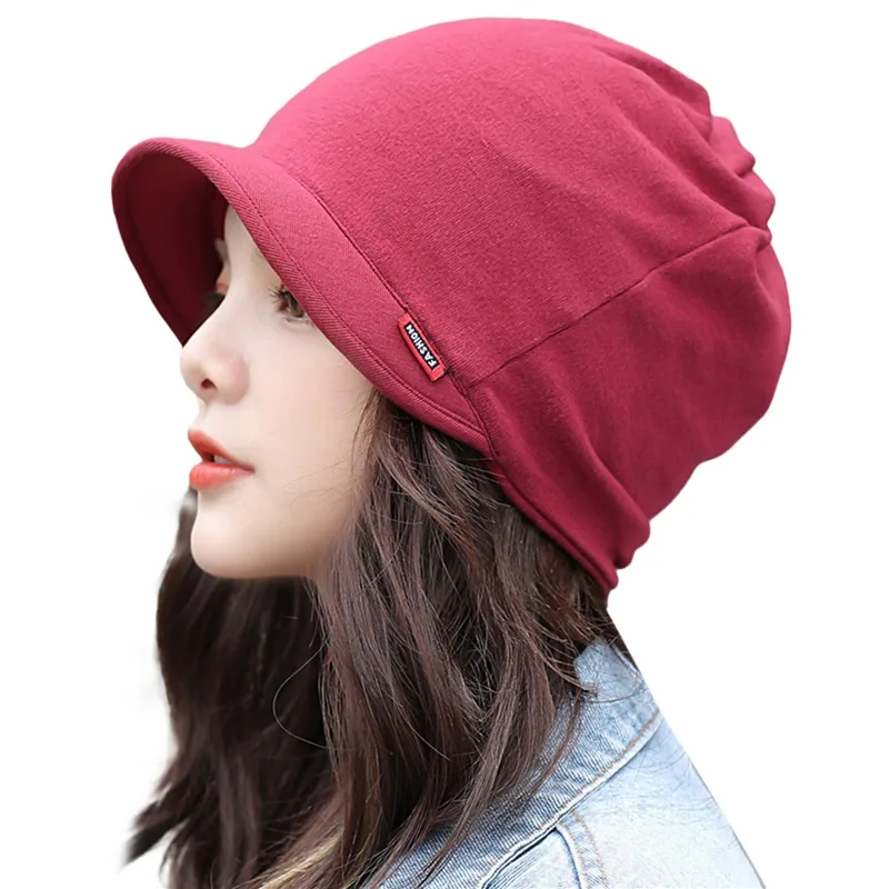 Knitted Head Cap Ladies Fashion Windproof Warm Thicken Hats Simple Solid Color Hat For WomenNew Autumn Winter Hat