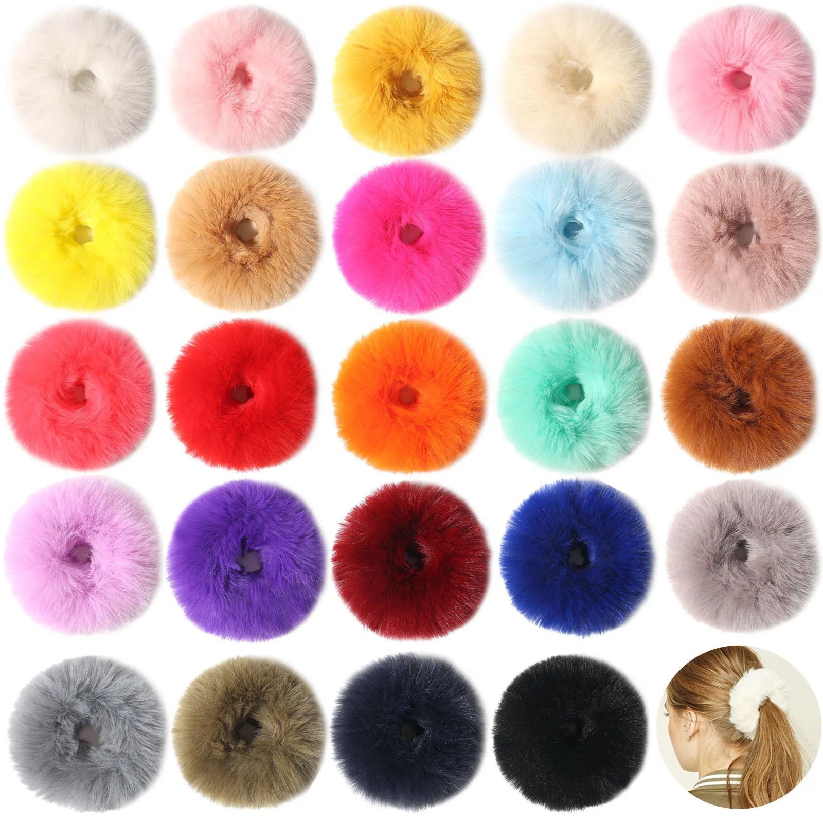 Women'S Accessories Manufacturers - Candy color wool-like large colon hairband