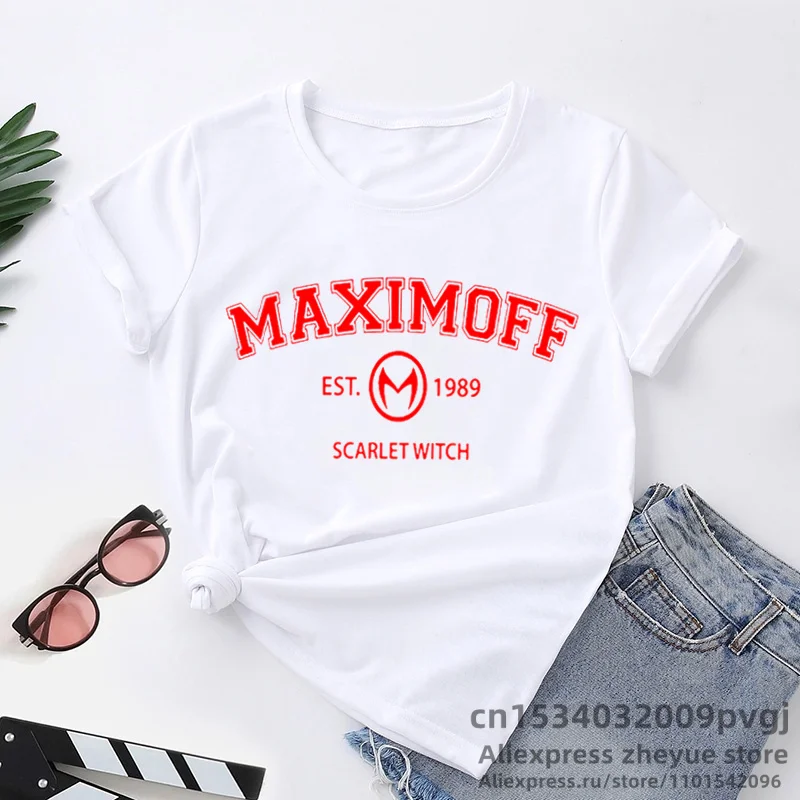 Wanda Maximoff 1989 Vintage Tshirts Women Men Wandavision TV Series Letter Print Woman T-shirt Top Short Sleeve T-shirts