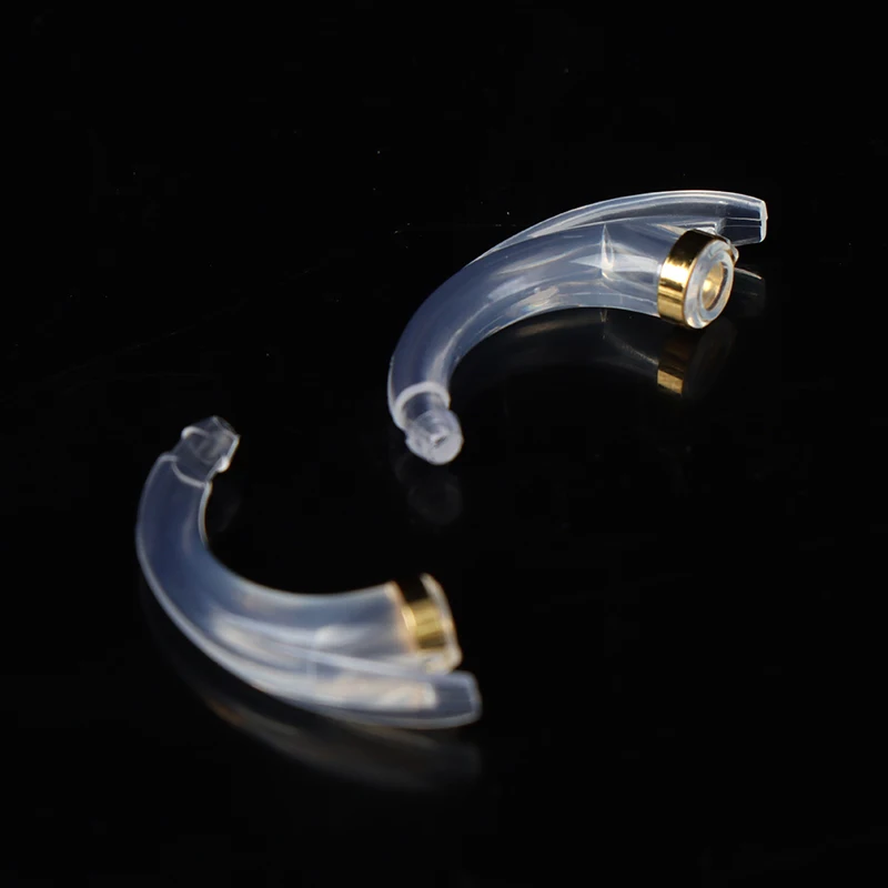 2Pcs Earmold Model Hook Anti-howling Elbow Tubing Connector for Ear Hearing Aid