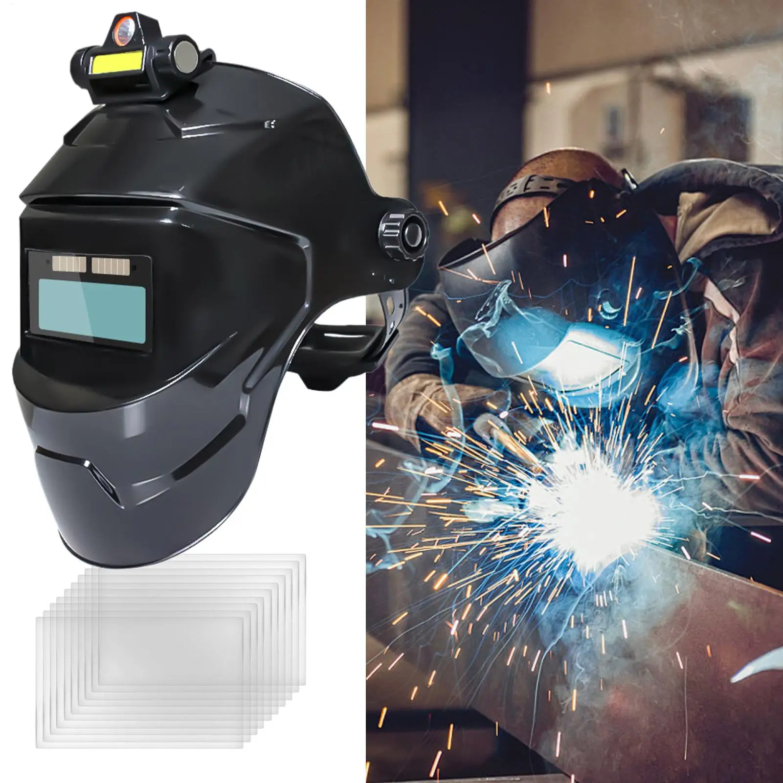 

Auto Darkening Welding Helmet Solar Powered Welding Hood Welding Protector Shield Welder Hood Headgear Anti-Fog Face Protector