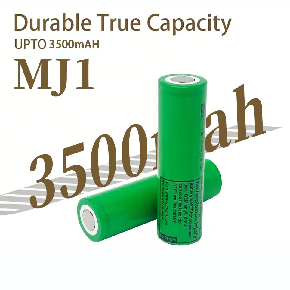 Nouvelle batterie Li-ion INR18650 2026, MJ1 3.7V 3500mAh rechargeable, lot de 10, haute capacité pour les banques d'alimentation/les outils électriques
