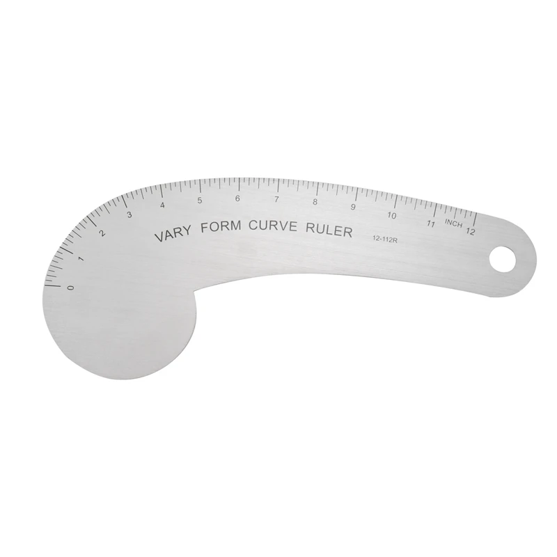 ABLG 12Inch Solid Metal French Curve Hip Curve Ruler For Measuring Sewing Design Making 1 PCS