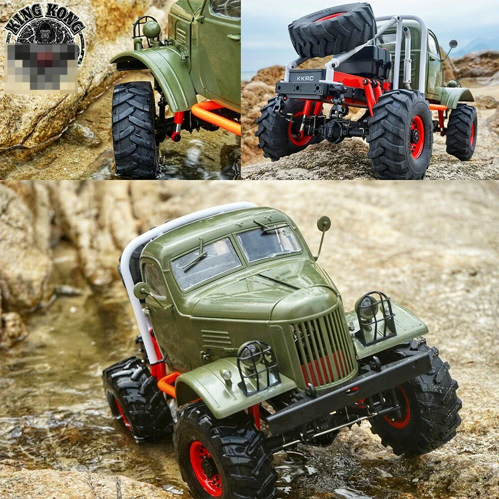 Kingkong RC 1/12 D-E032 Q157 torfowy potwór terenowy Model ciężarówki Model samochodu sowieckiego 4x4 zestaw z zestawem metalowa obudowa dla dzieci