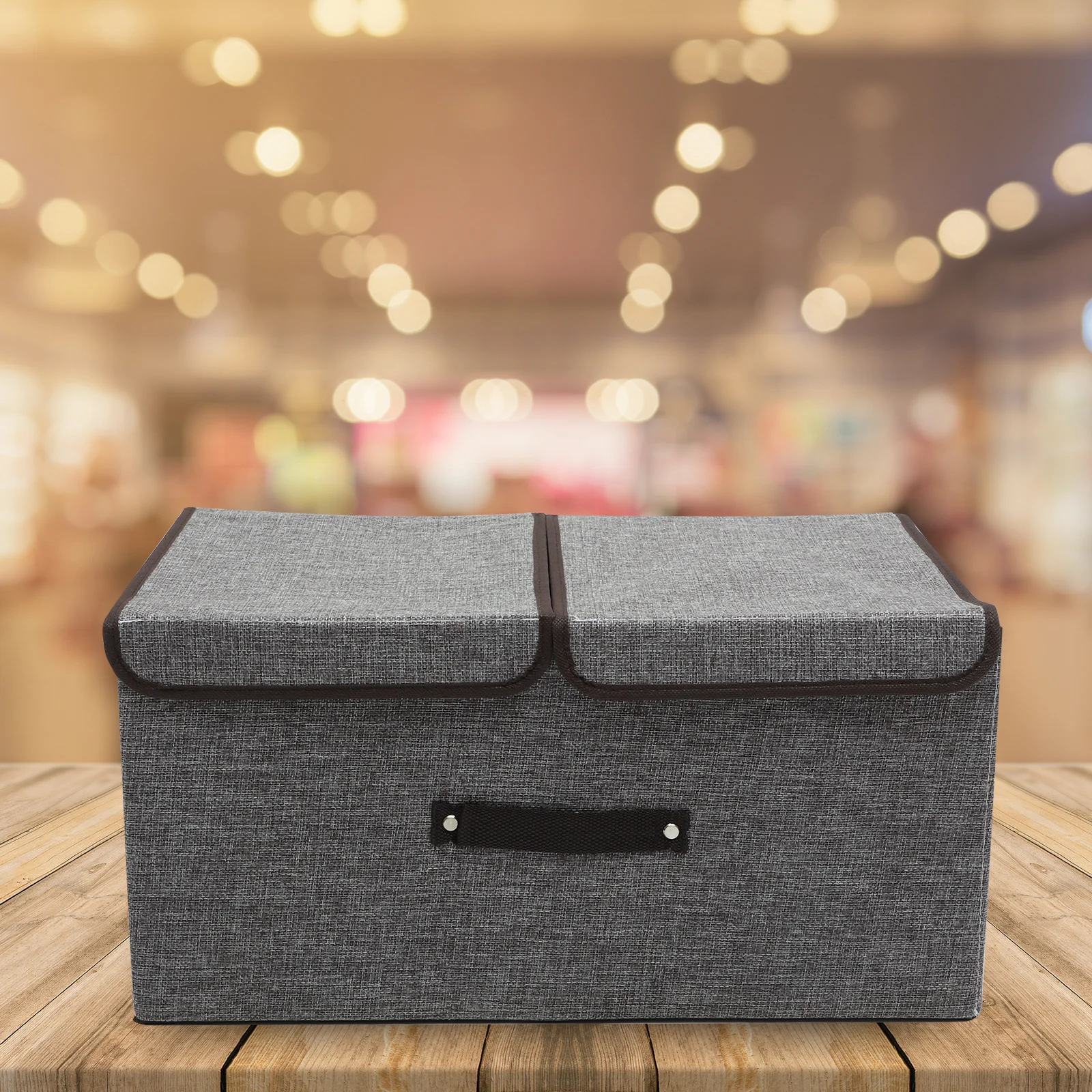 

Clothes Storage Box Linen Cotton Foldable Organizer for Home Travel Folding Storage Box