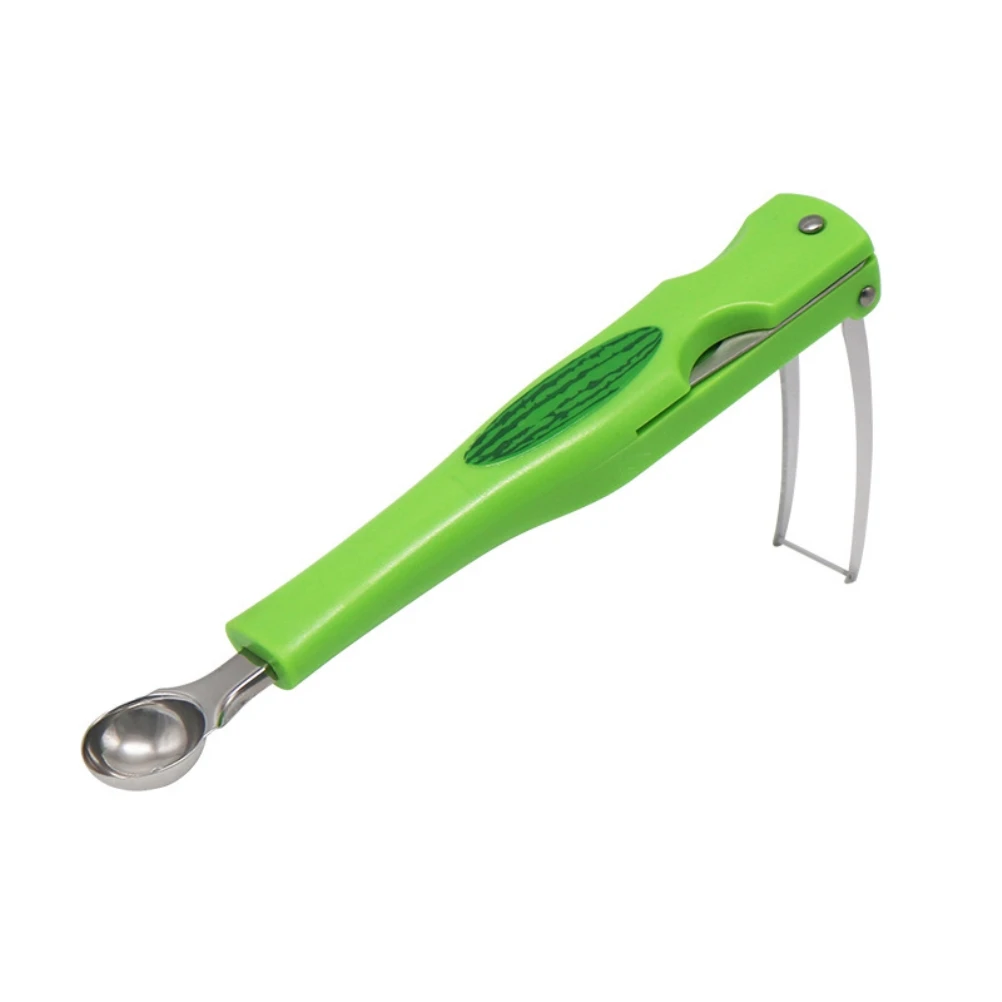Melon Baller Scoop Fork Cutter Multifunctional Stainless Steel Fruit Scooper Watermelon Baller Scoop Carving Cutter