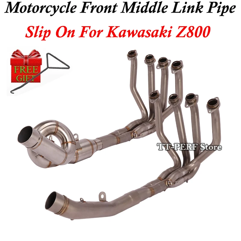 Slip On For Kawasaki Z800 Motorcycle Exhaust System Escape Modified Front Middle Link Pipe Connector without DB Killer Muffler