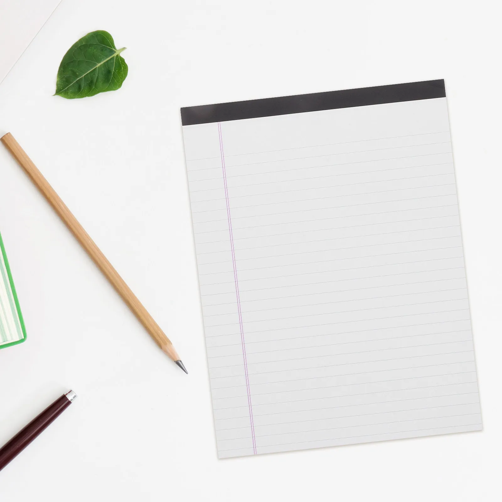 4Pcs A4 College Rule Writing Notepad Easy Tear-Off Sheets Smooth Bleed-Proof Paper Sturdy Clipboard Style Backing for Note