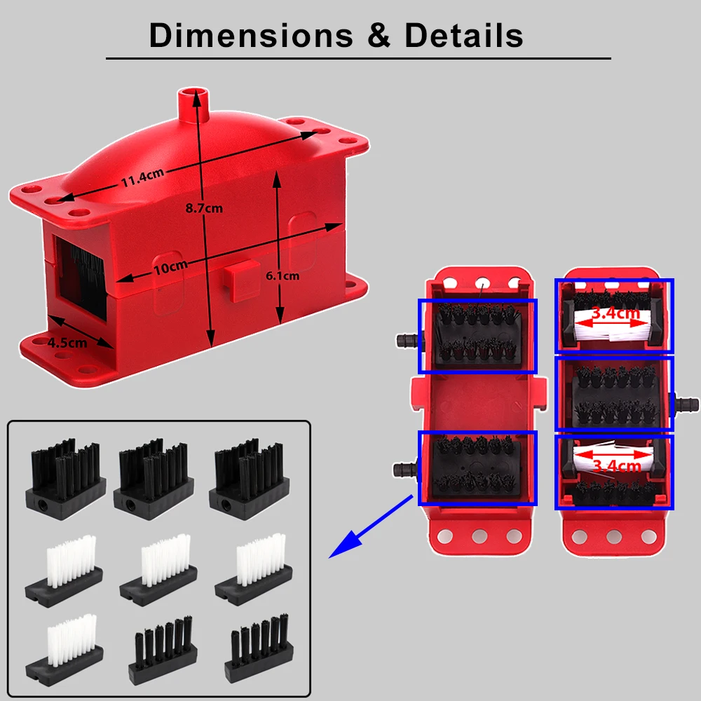 Motorcycle Chain Cleaning Machine Kit for Yamaha R7 R1 R6 for Ducati Panigale V2 V4 for Honda Africa Twin 1100 for Kawasaki Ktm