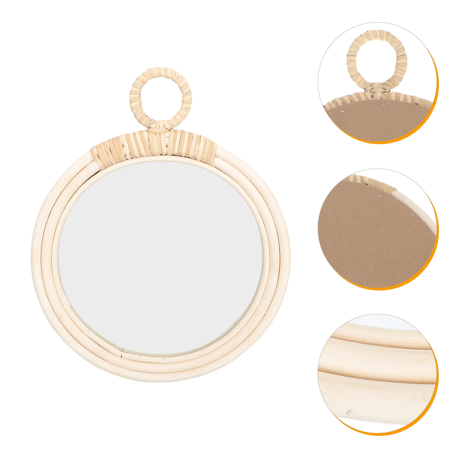 

Wicker-Woven Mirror Nordic Style Hanging Wall Mounted Decorative Makeup Mirror for Bathroom Bedroom Wall Decor