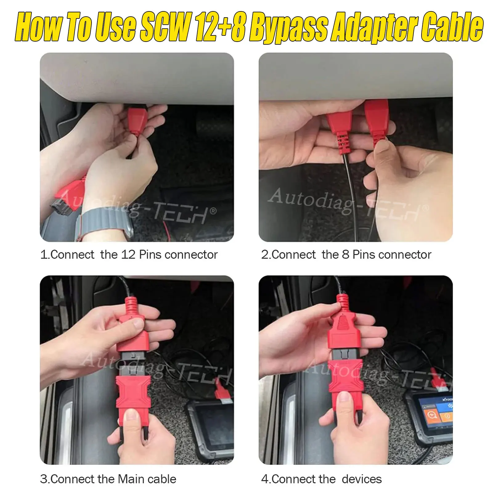 لكرايسلر/JEEP/دودج المركبات التلقائي obd2 الماسح الضوئي موصل كابل ل FCA 12 + 8 دبوس obd2 كابل التشخيص ل Xtool الماسح الضوئي