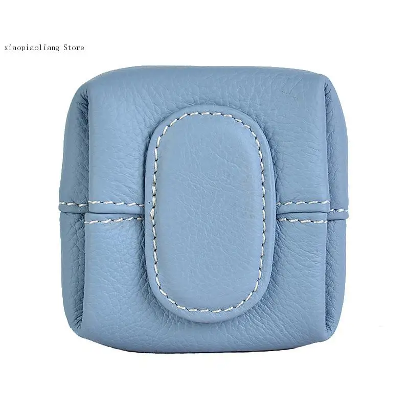 Coin Purse Women\'s Buckle First Layer Cowhide Coin Purse High Quality Leather Material Key Case Portable Small Bag
