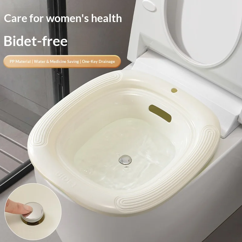 1PC Sitz Bath Basin for Postpartum Care, Over-Toilet Hip Soaker for Women, No-Squat Medicated Soak Bowl, Durable Private Care Tu