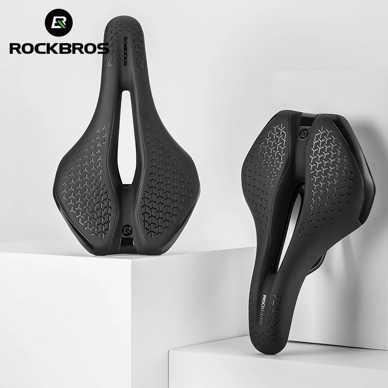 ROCKBROS sillín de bicicleta ligero asiento con absorción de impacto esponja hueca de alta densidad asiento delantero de carrera para bicicleta de