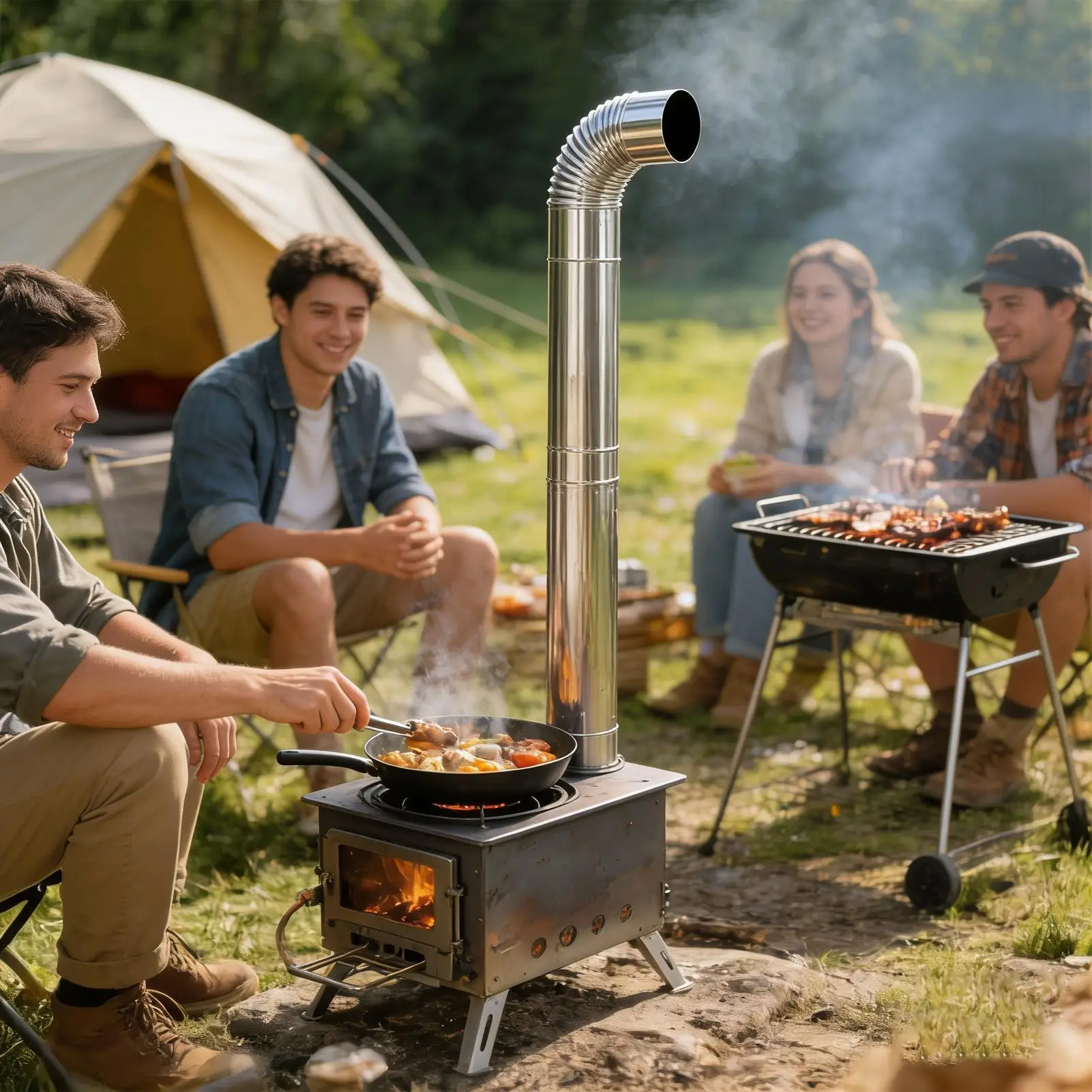 

90-градусная оцинкованная сушилка, колено, вентиляционное отверстие, соединитель трубки, дымоход из нержавеющей стали, удлинитель дымохода для наружного кемпинга, палатки, дровяной печи