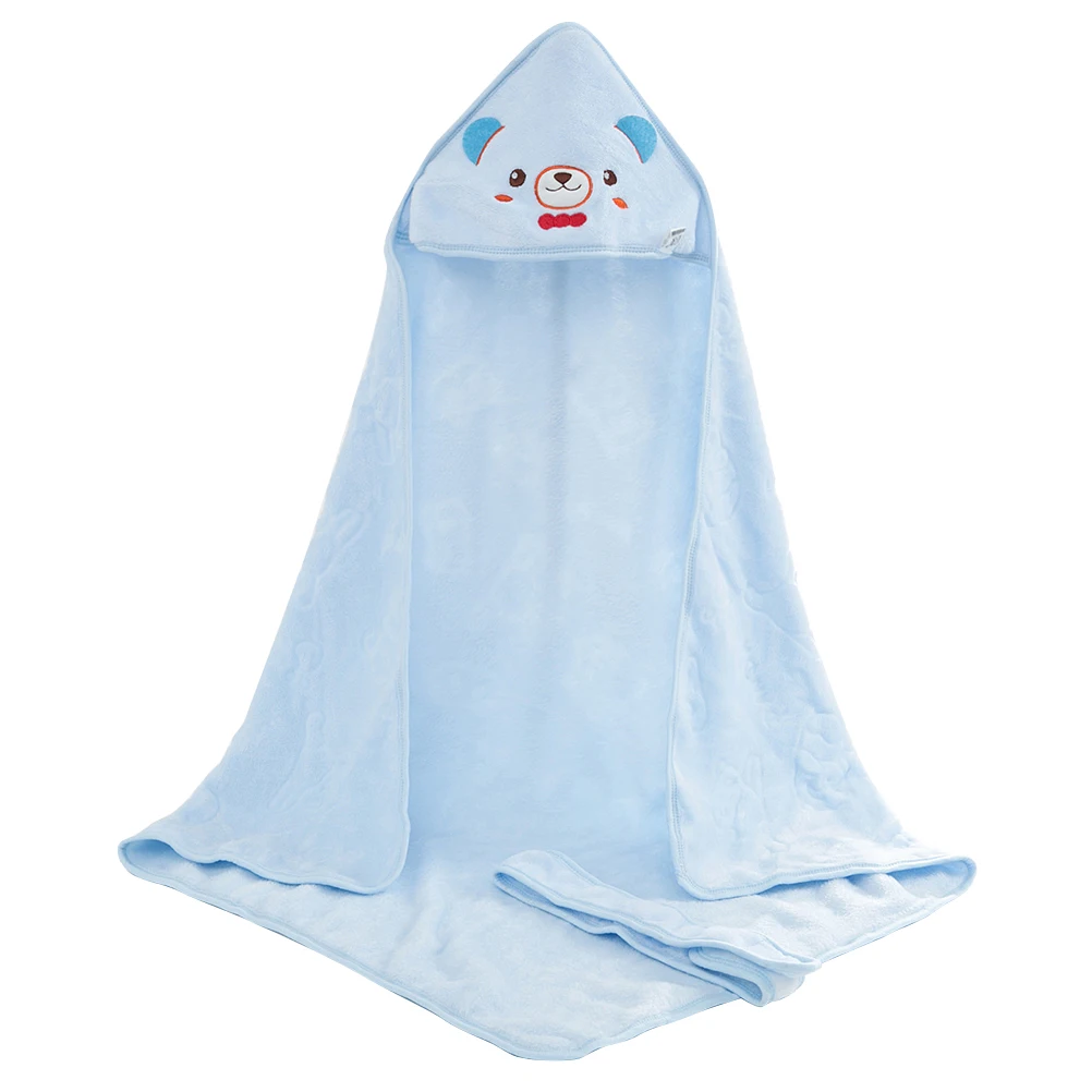 

Towel Multi function Infant Wrap Bath Towels Blankets for Newborn Boys Blue Soft Water absorbing Cotton Quilt Game