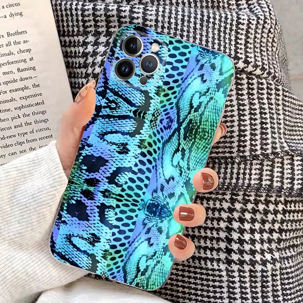 Snakes Skin Phone Case For iPhone 15 14 13 12 Mini 11 Pro XS Max X XR SE 6 7 8 Plus Soft Silicone Cover