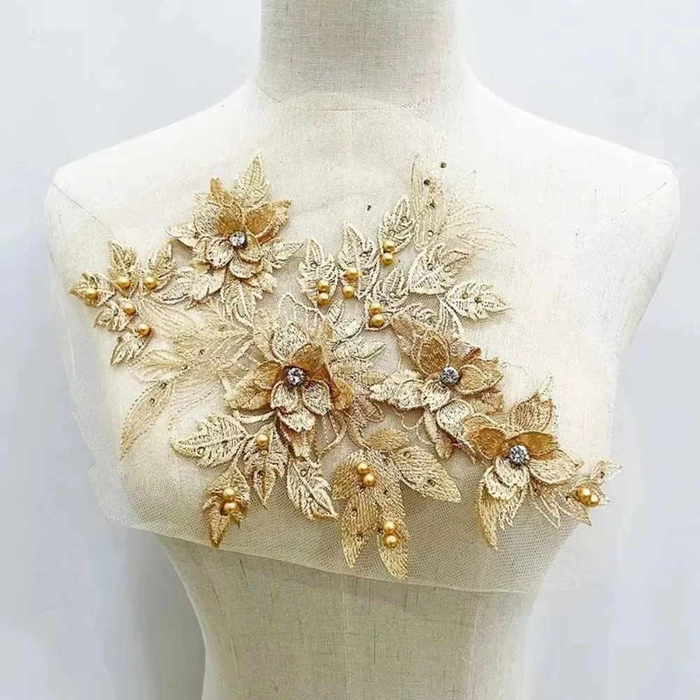 زهرة التطريز الترتر شارة مطرّزة أنيقة فاخرة 3D زهرة التصحيح حساسة البوليستر زهرة المطرزة بقع #5