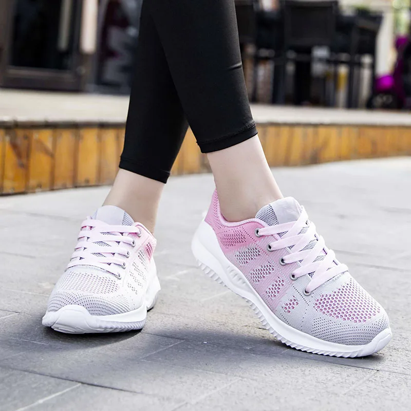 Sneakers Womens Running Shoes Mesh Upper Breathable Outdoor Casual Walking Shoe for Women Lightweight Sports Lace-up Baskets