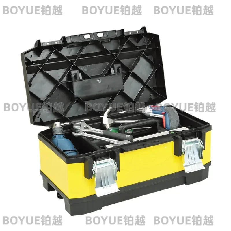 22.5 Inch Metal Tool Organizer Two Layer Rolling Cart Heavy Duty Storage Box Trolley for Garage Workshop Equipment