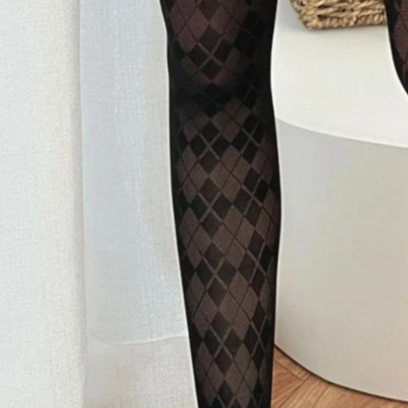 Patterned Plaids Check Pantyhose Vintage JK Thigh High Stockings for Women Tights Spring Fall Gothic Tights Drop Shipping