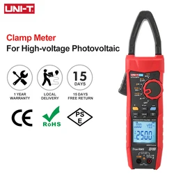 UNI T Digital Clamp Meter UT219PV Pliers Ammeter 1500V 2500V 1000A Professional AC DC Multimeter IP65 Bluetooth For Photovoltaic