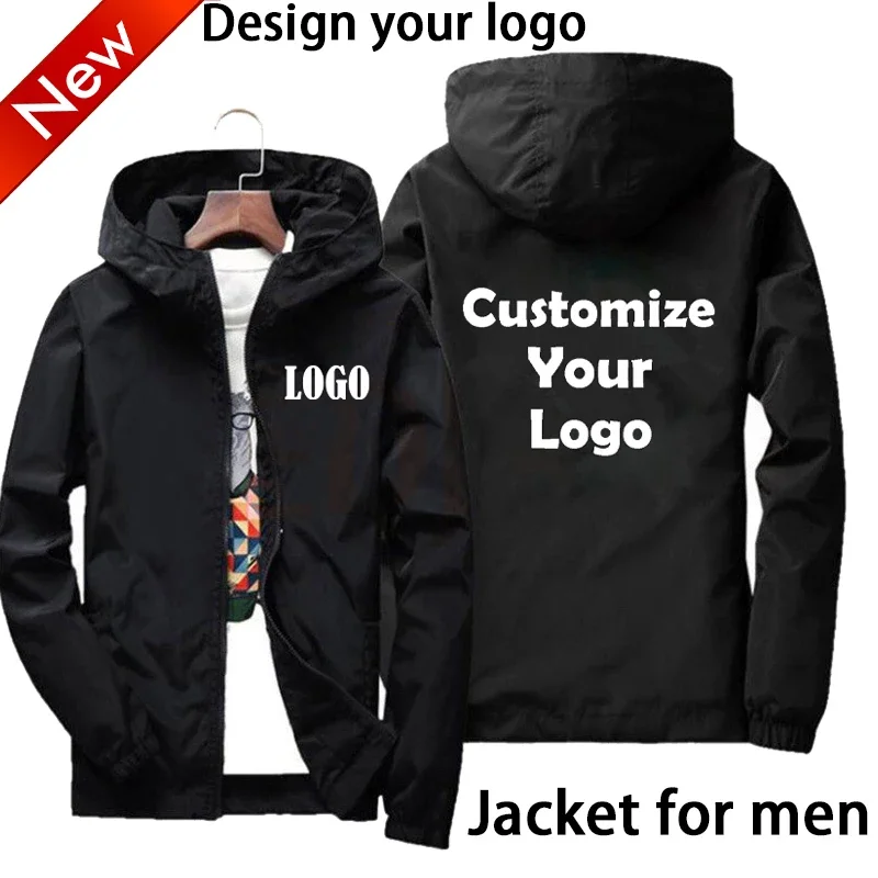 Customized Travel Team Zipper Jacket, Men\'s and Women\'s Hooded Unisex UV Resistant Waterproof Jacket, Outerwear, Spring, Summer,