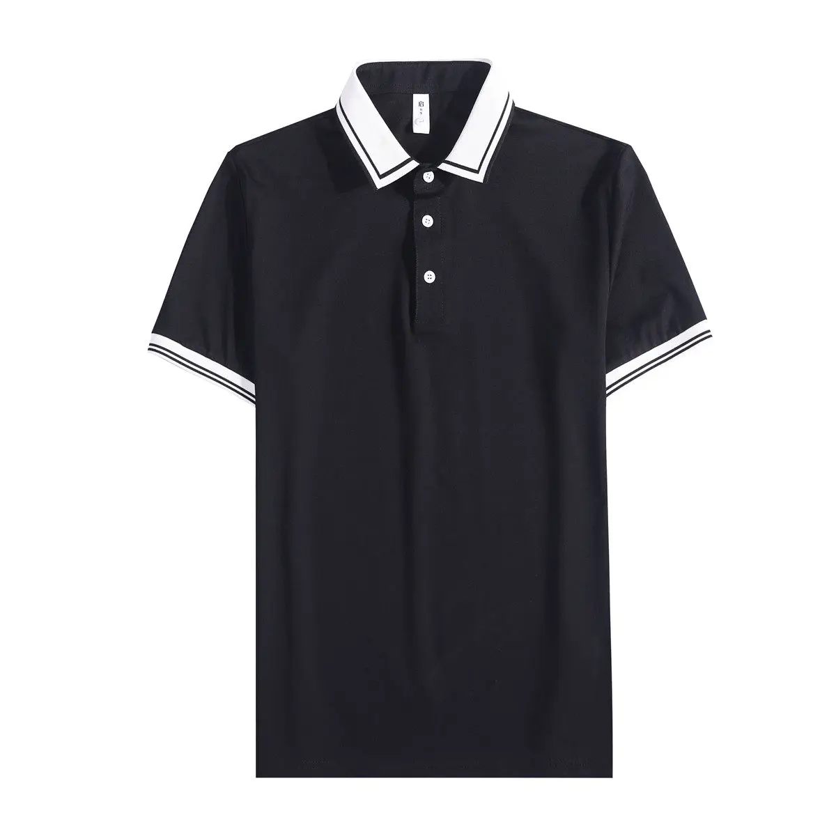 2026 Summer New Style Men's Color-Contrast Collar Short-Sleeved Polo Shirt for Business and Casual Wear, Lightweight and Versati