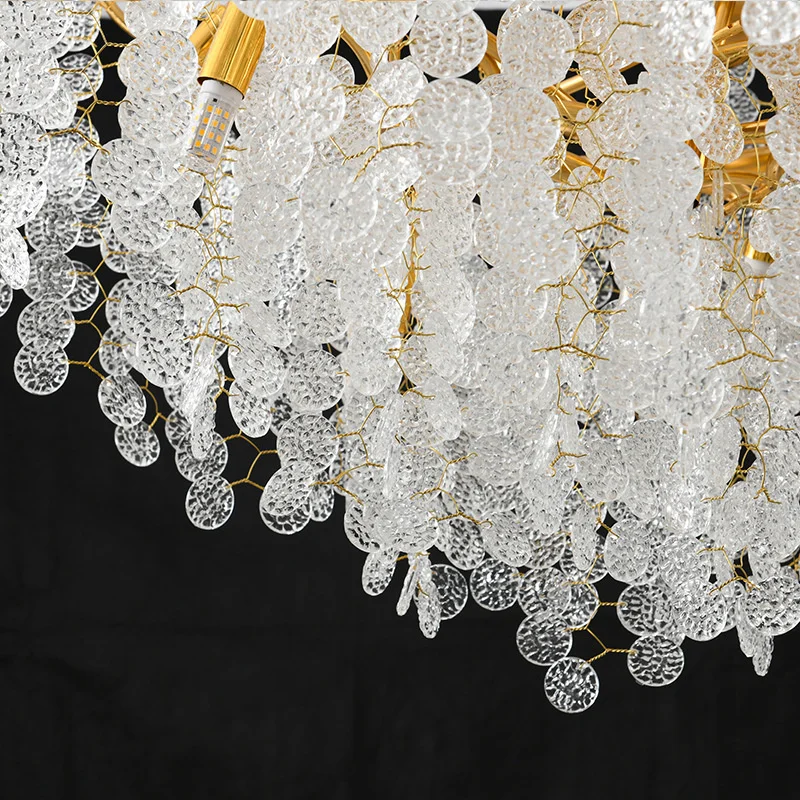 Nordic Ceiling Crystal Chandelier Gold Luxury Pendant Light for Living Room Hotel Hall Villa Decoration Indoor Decor