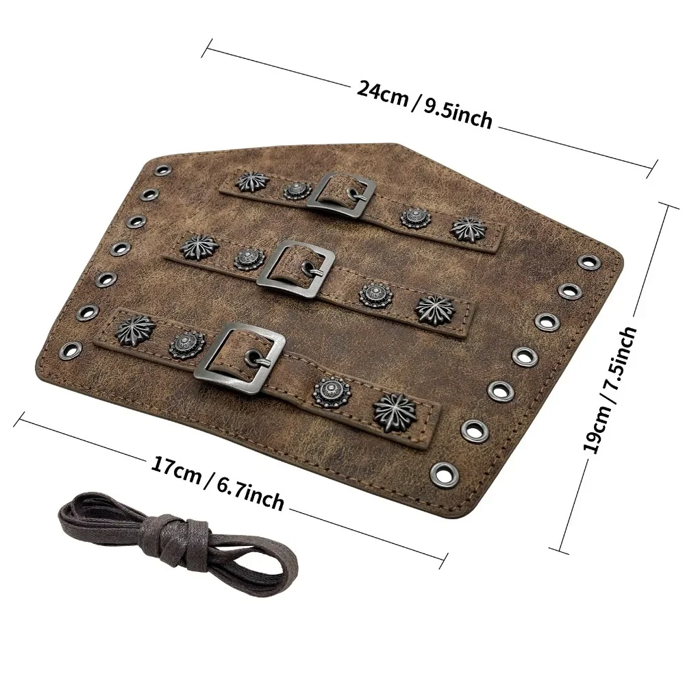 Medieval Retro Vintage Punk Brace Knight Shoulder Pads Viking Style Warrior Wrist Guards Arm Guards Cosplay Accessory Halloween