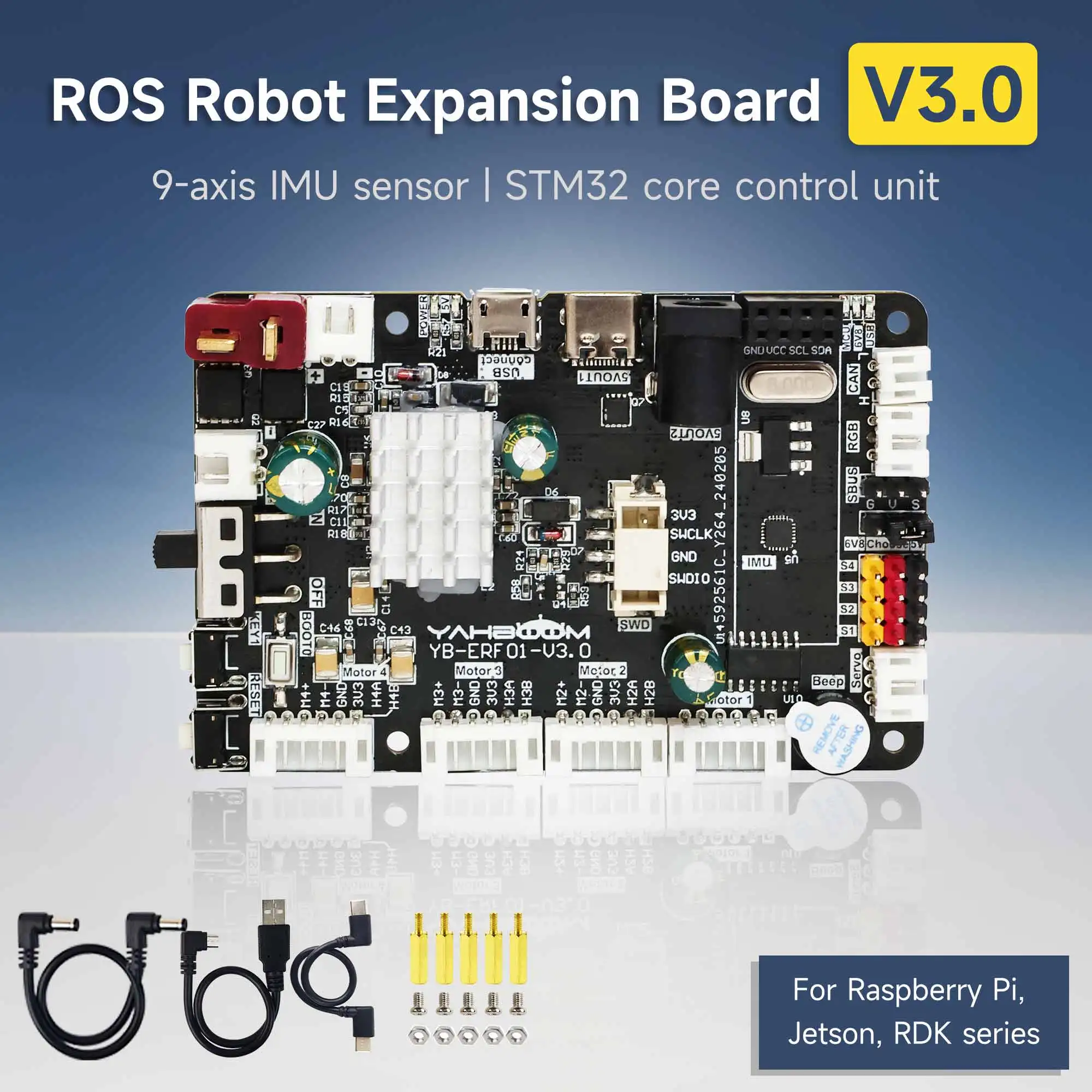 STM32F103RCT6 Płytka sterująca ROS Robot Expansion Board z 9-osiowym czujnikiem silnika Servo Port dla robota Raspberry Pi Jetson ROS ROS2